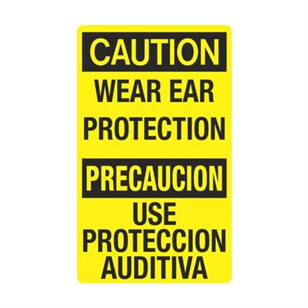Caution Wear Ear Protection / Bilingual 12" x 20" Sign